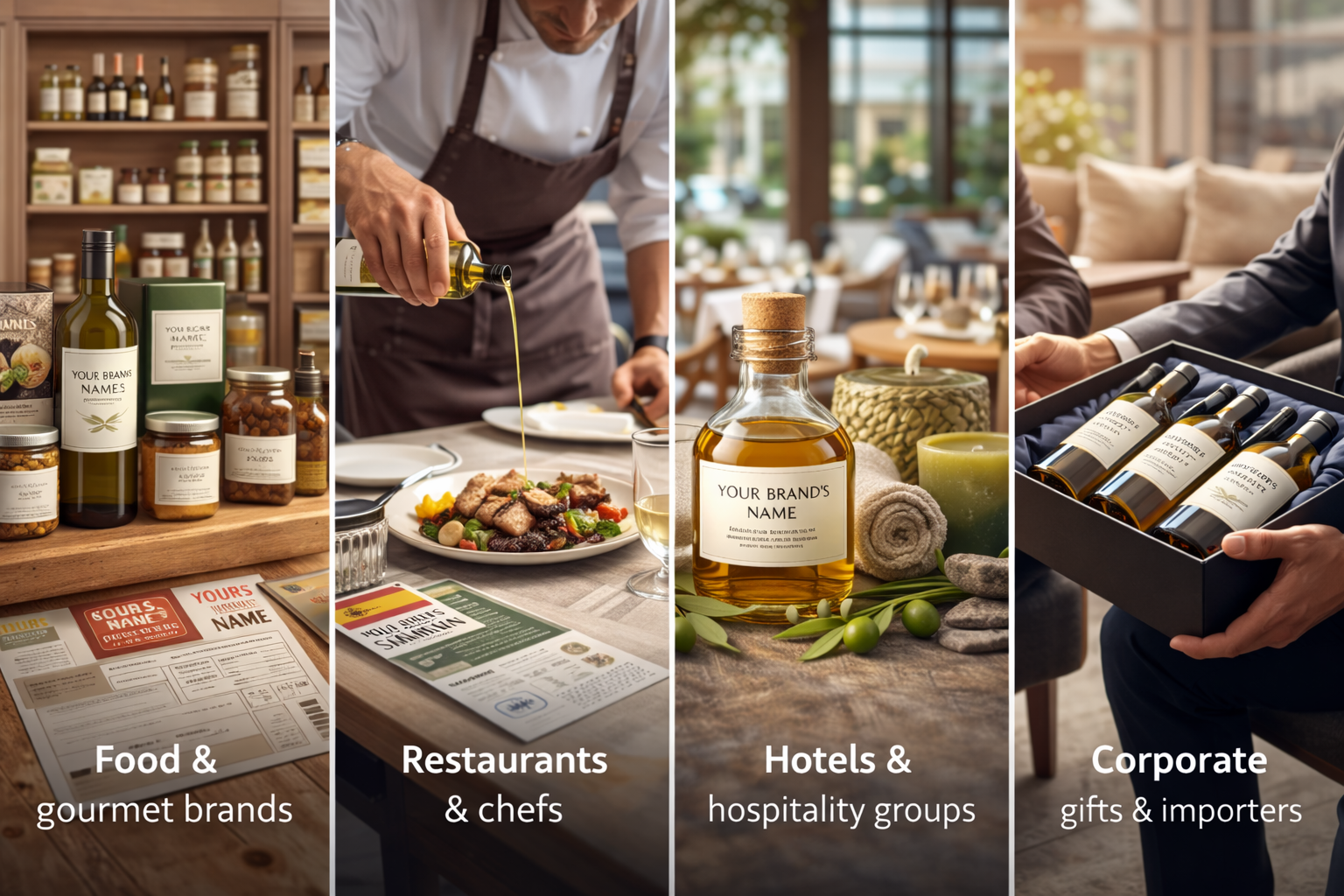 Olive oil bottles private label clients