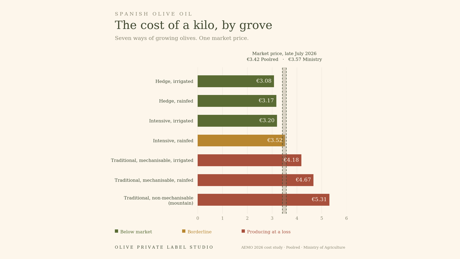 Olive Oil Production Cost in Spain (2026): Why Prices Are Below Cost