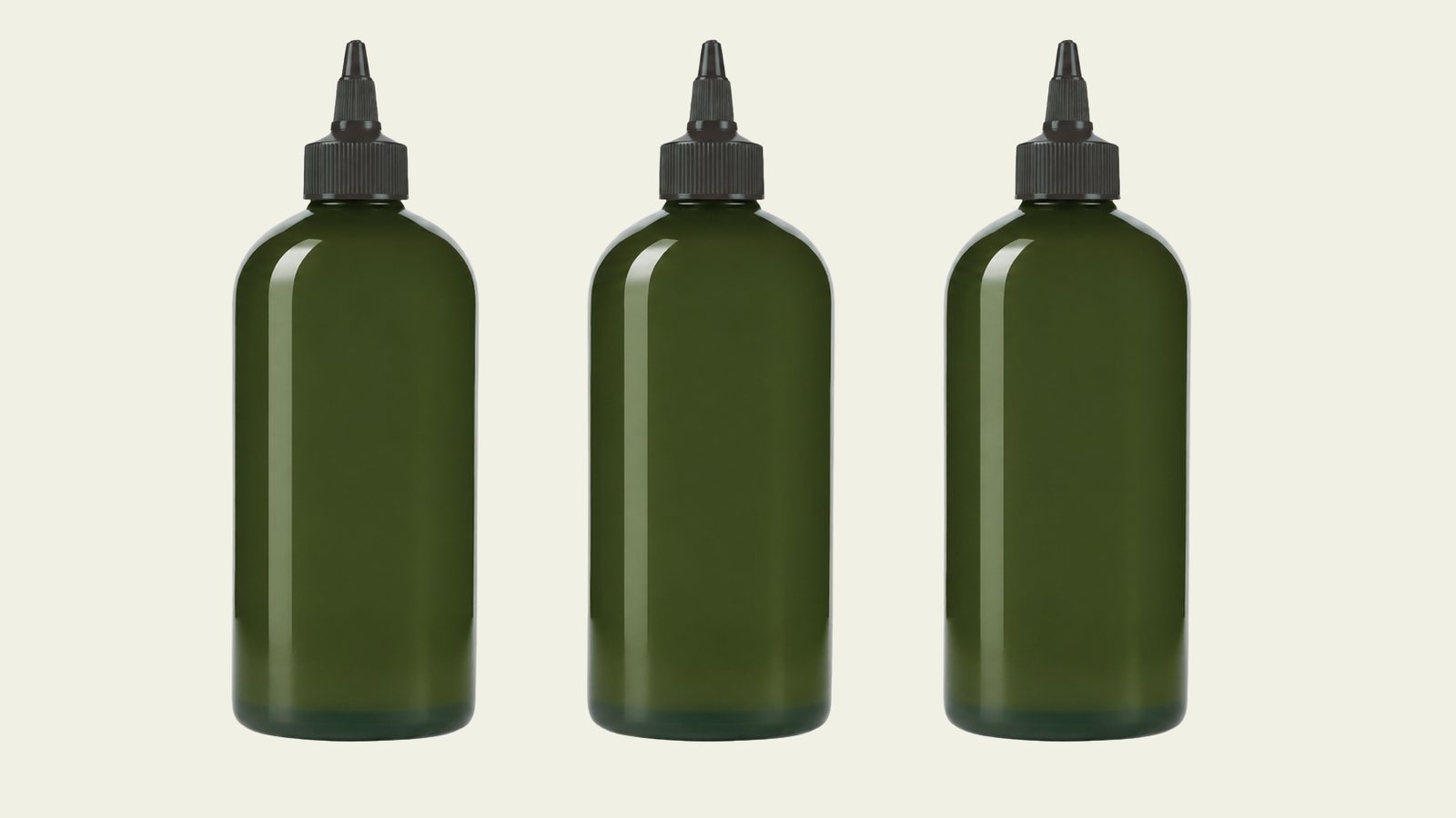 Unbranded 500 ml olive-green squeeze bottles for private label olive oil